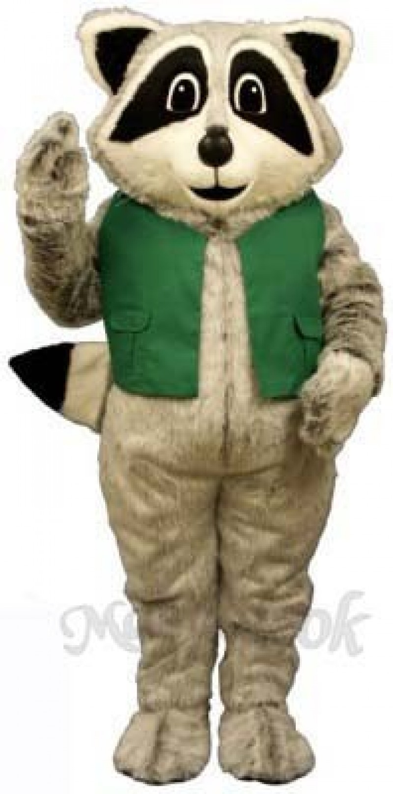 Raccoon with Vest Mascot Costume