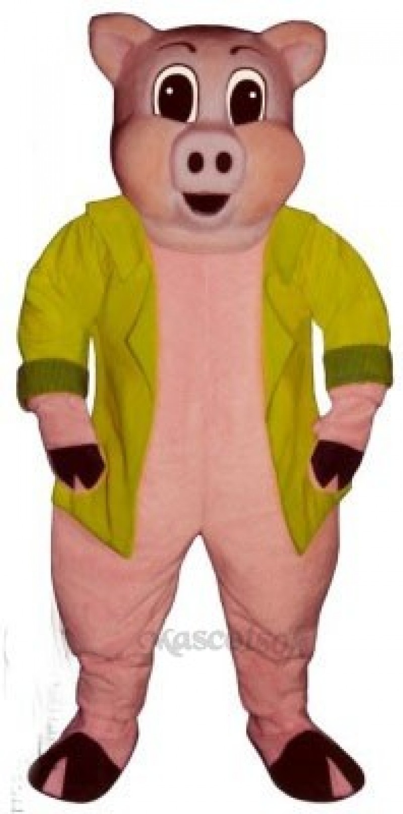 Big Pig with Jacket Mascot Costume