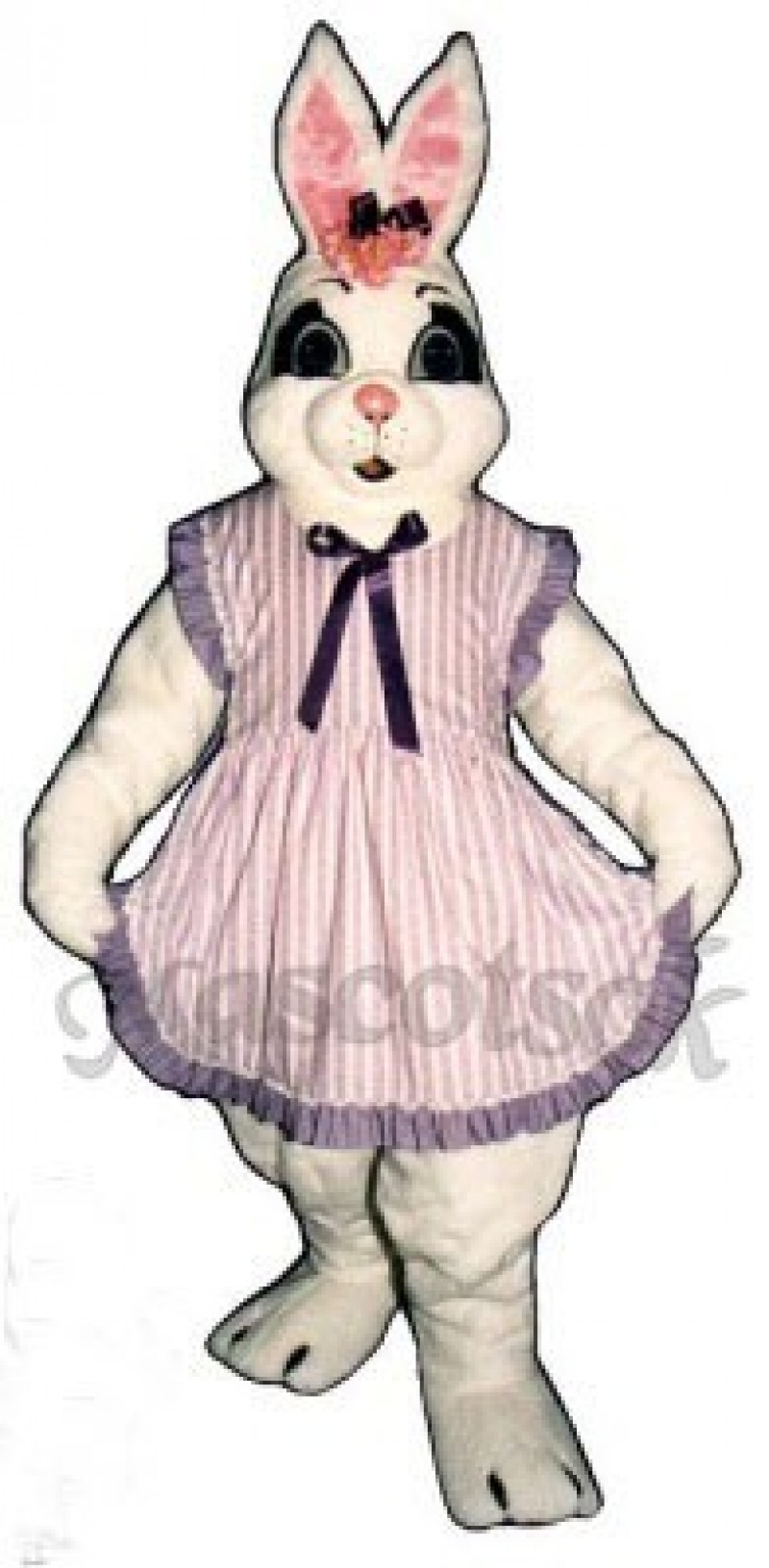 Cute Cindy Easter Bunny Rabbit with Apron Mascot Costume