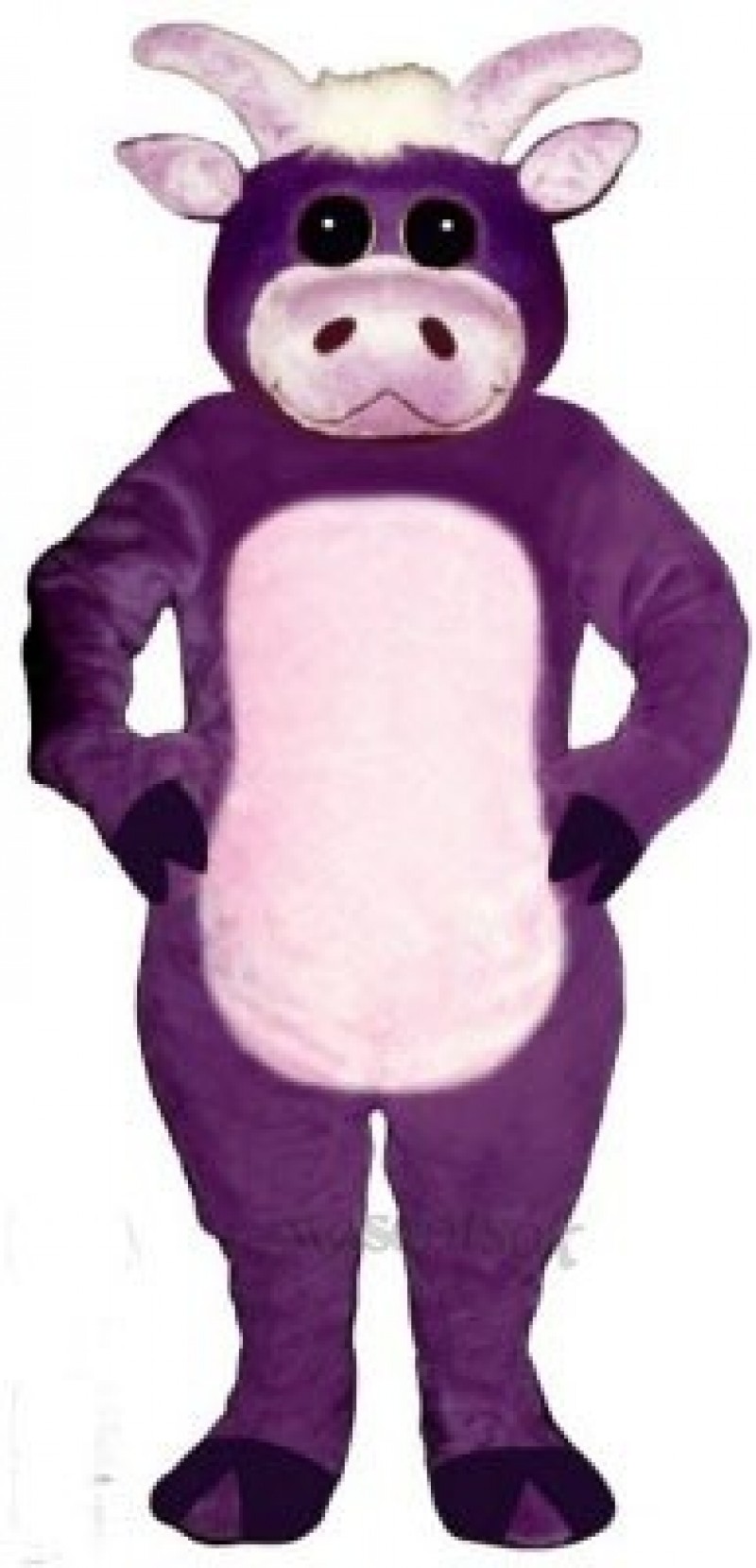 Cute Purple Bull Mascot Costume