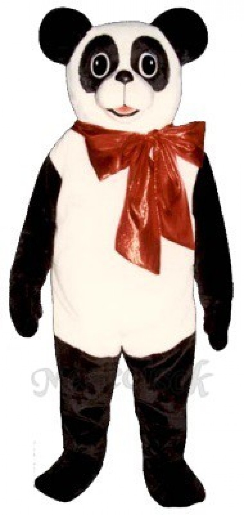 Cute Christmas Panda with Bow Mascot Costume