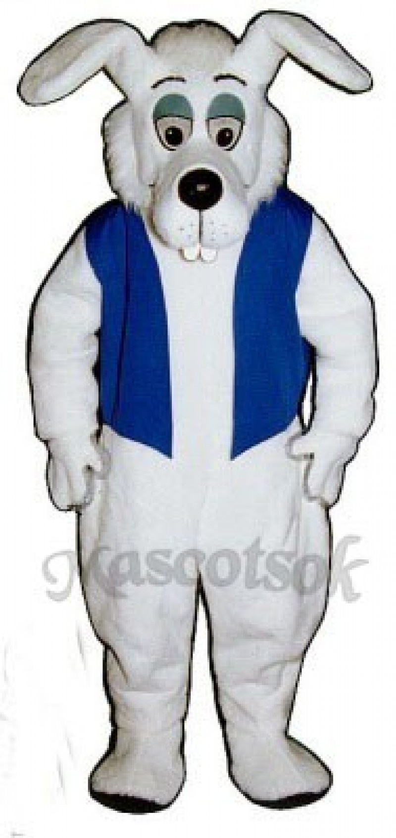 Cute Buck Tooth Dog with Vest Mascot Costume