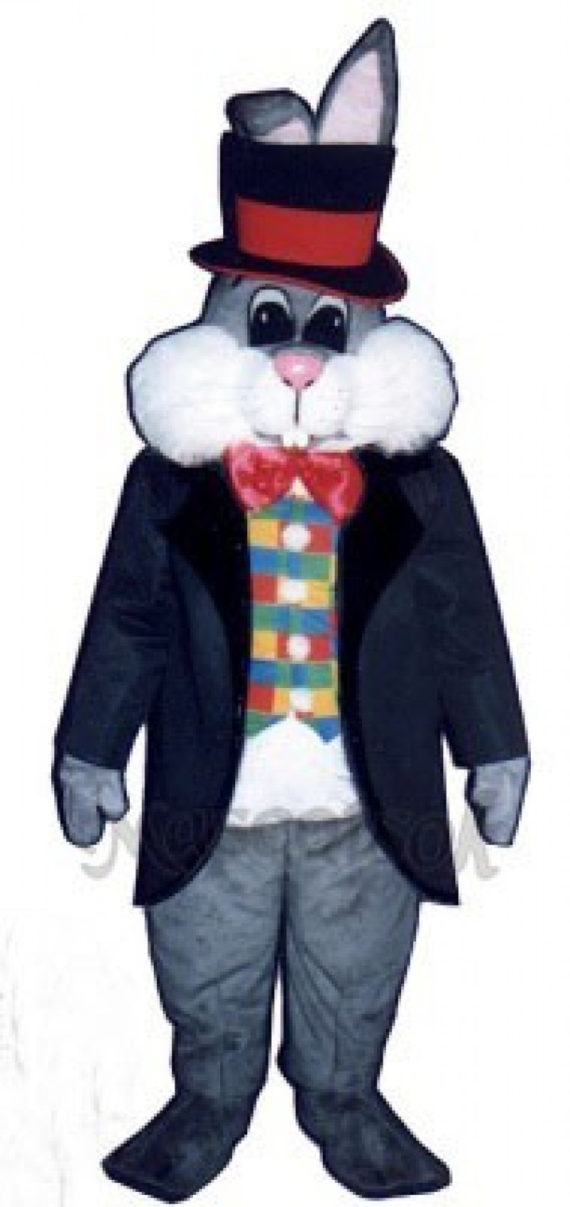 Cute Easter Bunny Rabbit In Hat Mascot Costume
