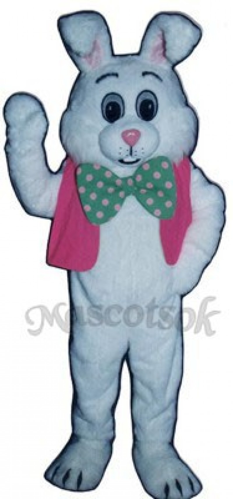 Fat Bunny Rabbit with Vest & Bowtie Mascot Costume