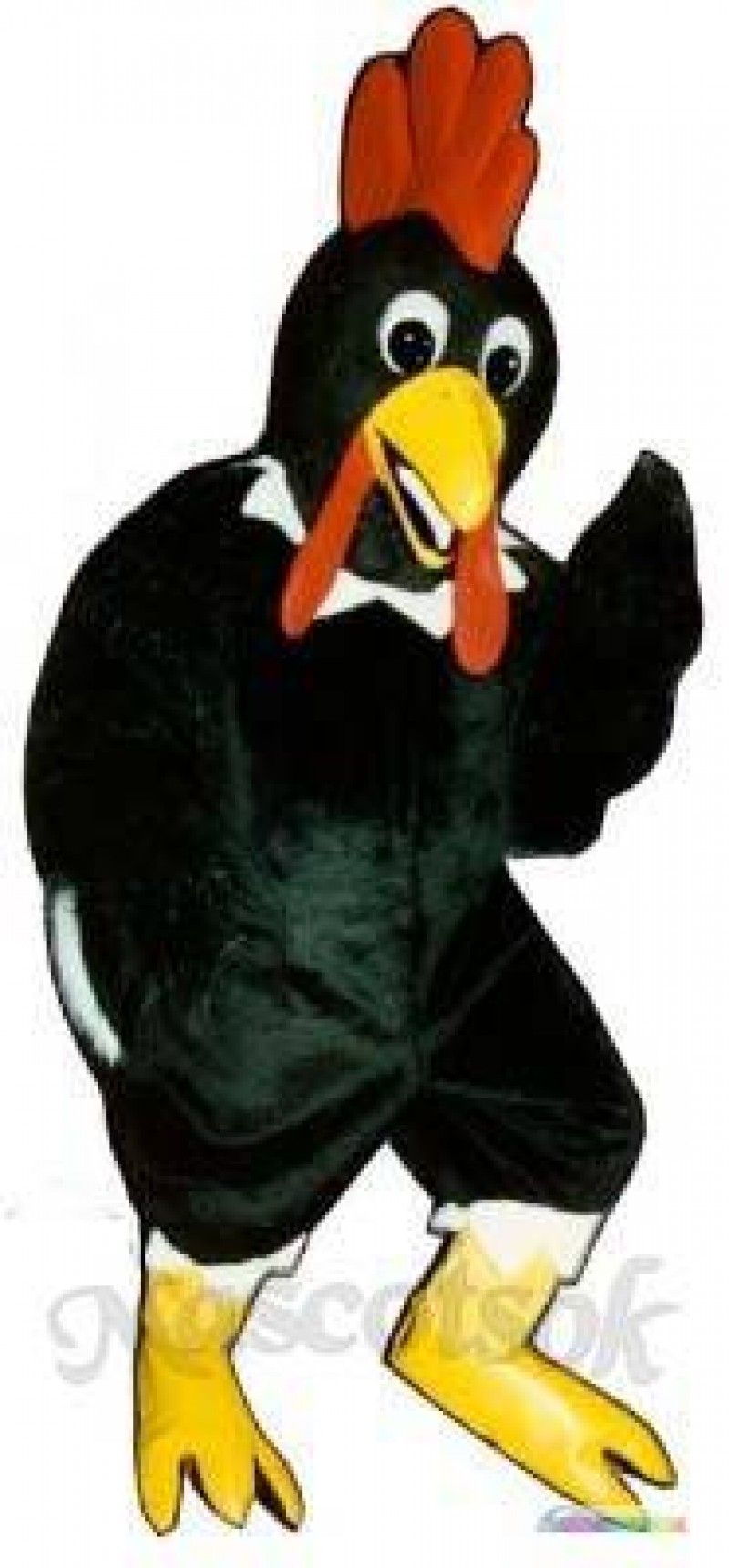 Cute Black Rooster Mascot Costume