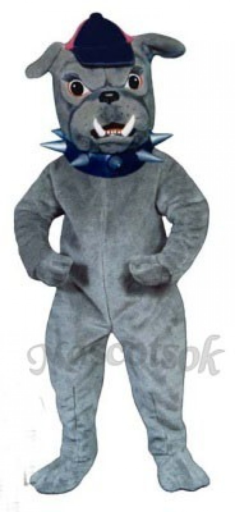 Cute Bulldog with Collar & Hat Mascot Costume