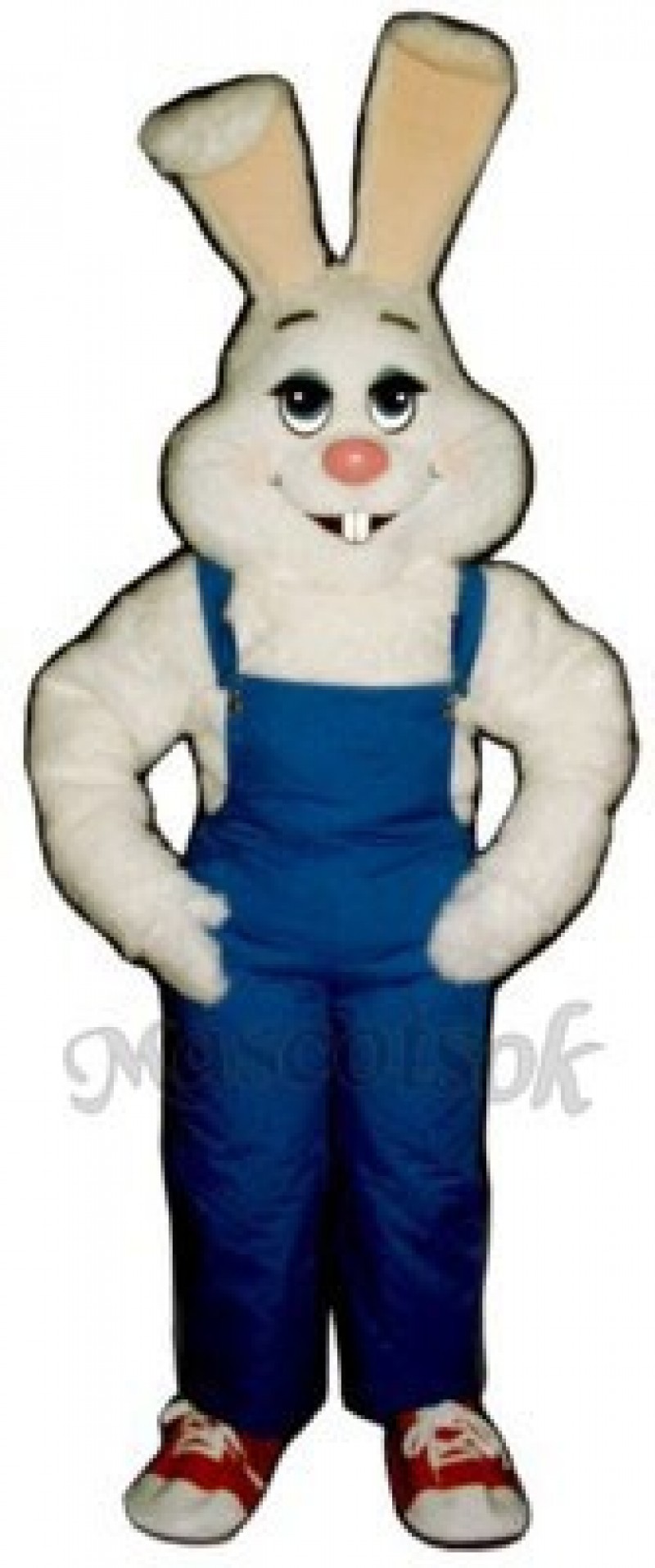 Easter Farmer Bunny Rabbit with Bib Overalls Mascot Costume