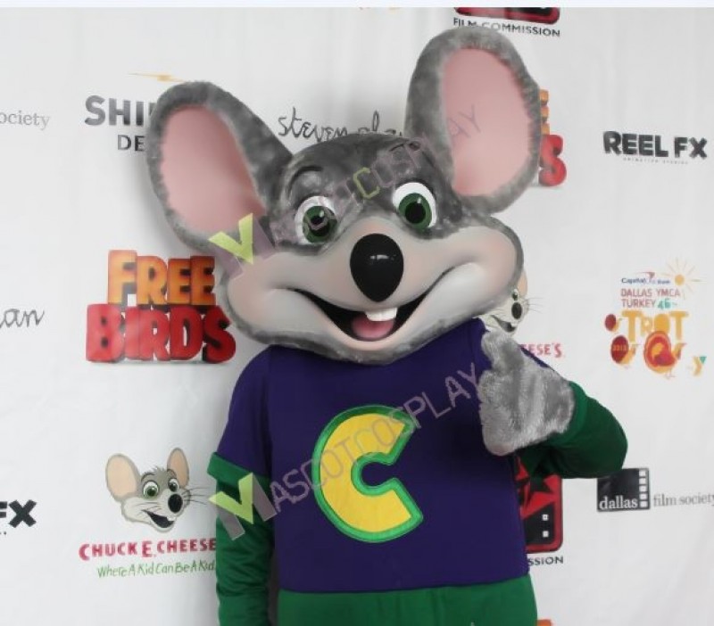 Chuck E. Cheese Mascot Costume Chuck E. Cheese Fast Food Promotion Mascot Costume