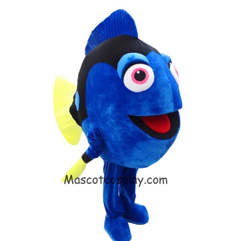 Blue Fish Mascot Costume Cartoon Character Halloween