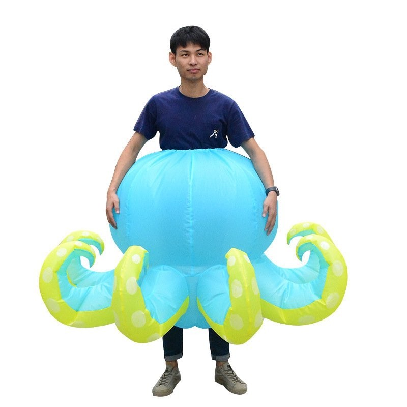 Blue Octopus Squid Inflatable Costume Halloween Christmas Costume for Adult