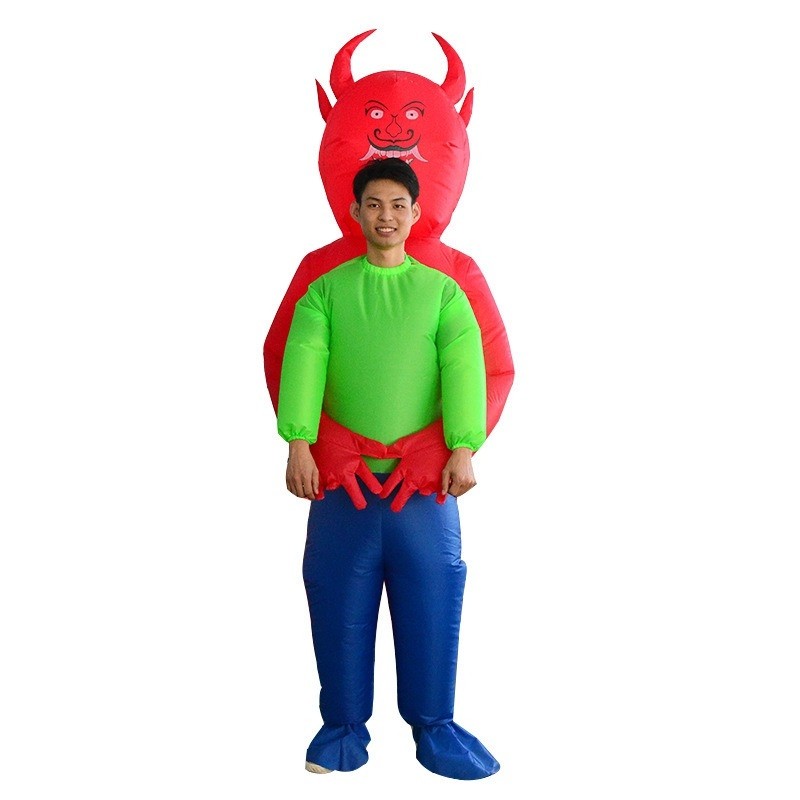 Red Devil Demon Monster Carry me Inflatable Costume Halloween Christmas Costume for Adult