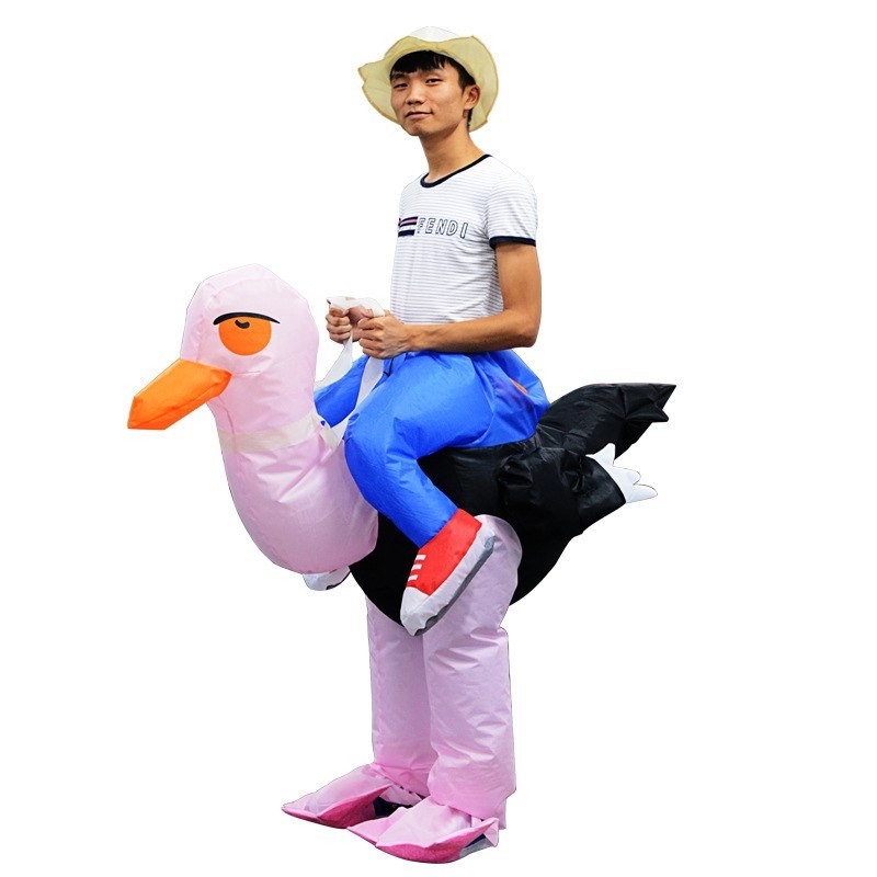 Ostrich Carry me Ride on Inflatable Costume Halloween Christmas Costume for Adult