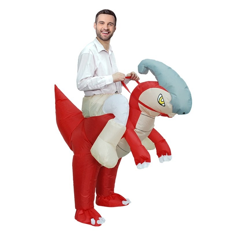 Parasaurolophus Dinosaur Carry me Ride on Inflatable Costume Halloween Christmas Costume for Adult/Kid