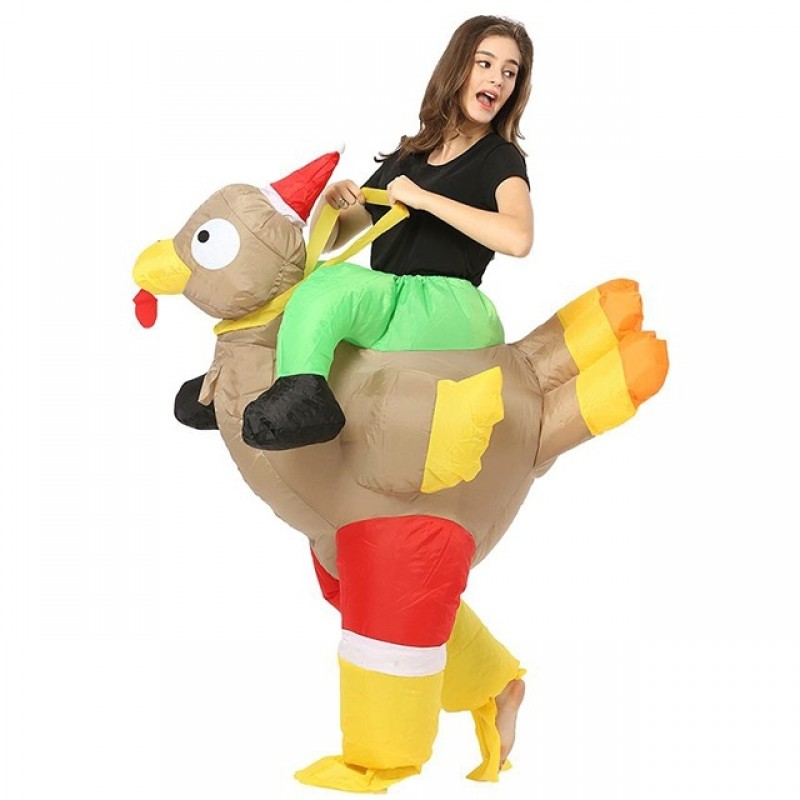 Turkey Carry me Ride on Inflatable Costume Thanksgiving Day Costume for Adult 