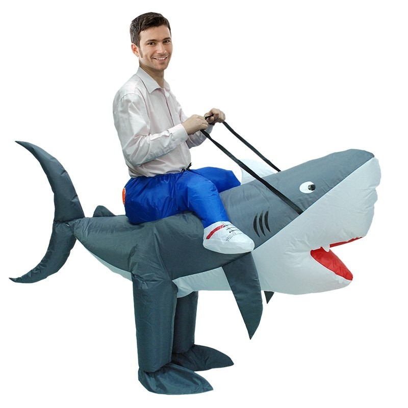 Shark Carry Me Ride on Inflatable Costume Fancy Dress For Adult/Kid