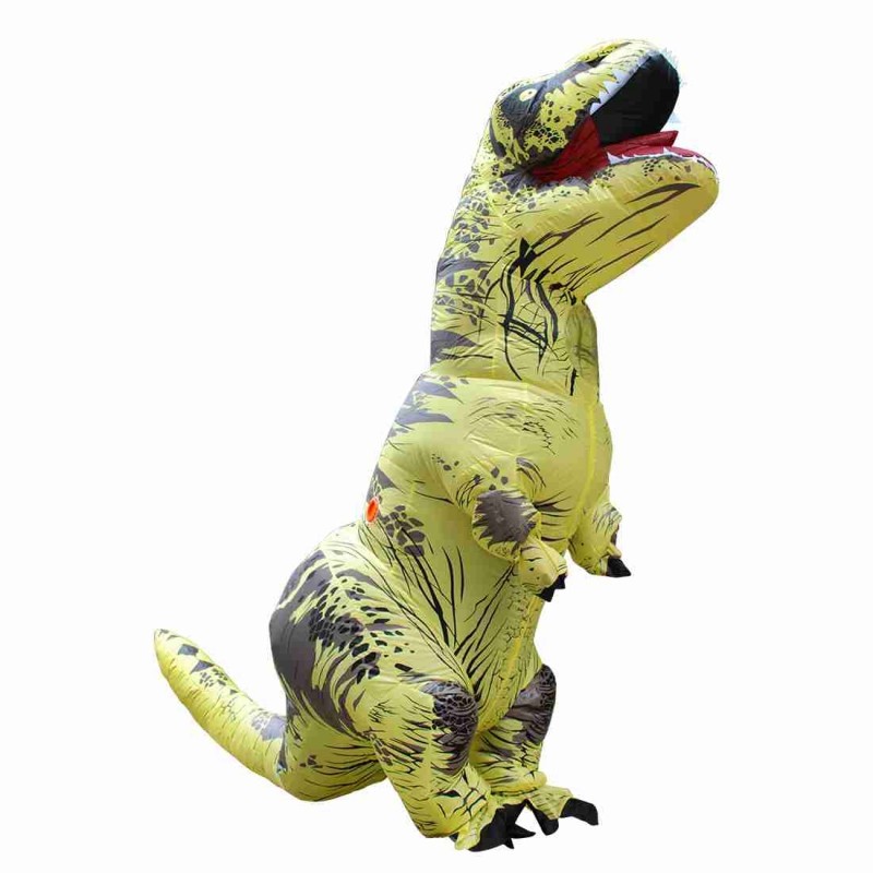 Yellow Tyrannosaurus T-Rex Dinosaur Inflatable Costume Halloween Xmas for Adult/Kid