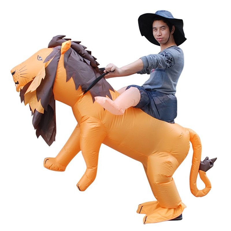 Orange Lion Carry Me Ride on Inflatable Costume Fancy Dress Cosplay Costume