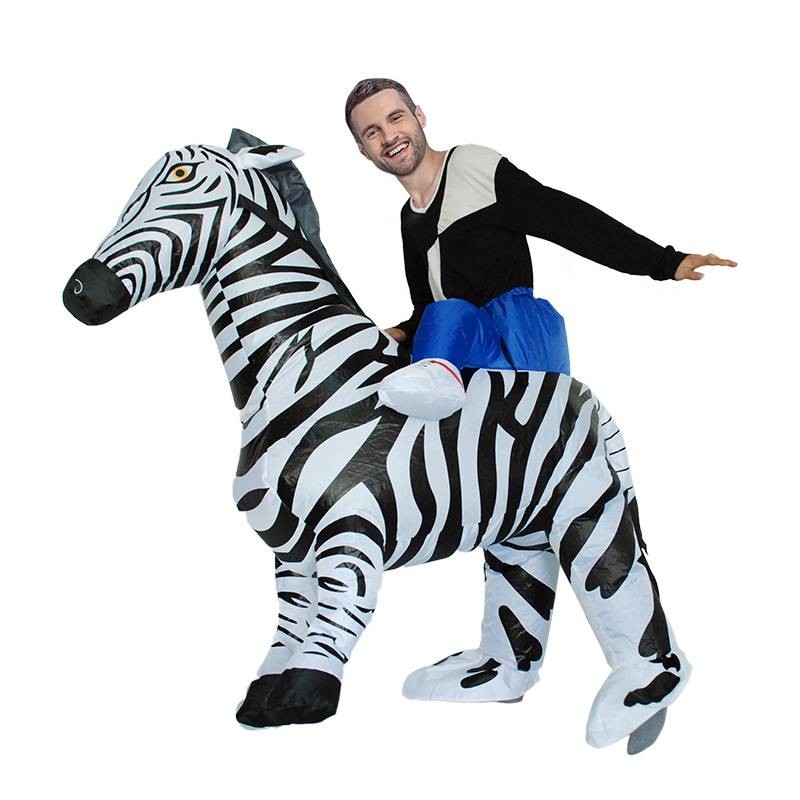 Zebra Carry me Ride on Inflatable Costume Halloween Christmas Jumpsuit for Adult/Kid