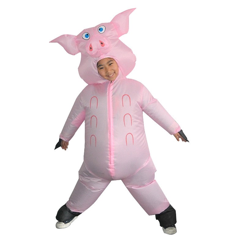 Pink Pig Inflatable Halloween Christmas Holiday Blow Up Costume for Kid