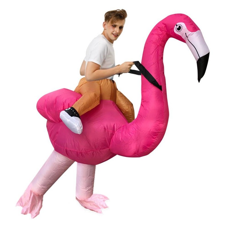 Flamingo Carry me Ride on Inflatable Halloween Xmas Costumes for Adult/Kid