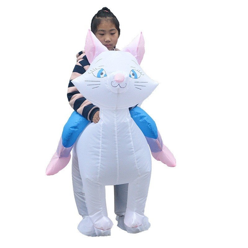 Cat Carry me Ride on Inflatable Costume Fancy Blow up Bodysuit for Child