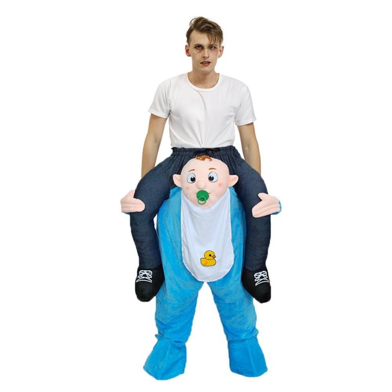 Baby Infant Carry Me Ride On Piggy Back Mascot Costume Funny Fancy Dress