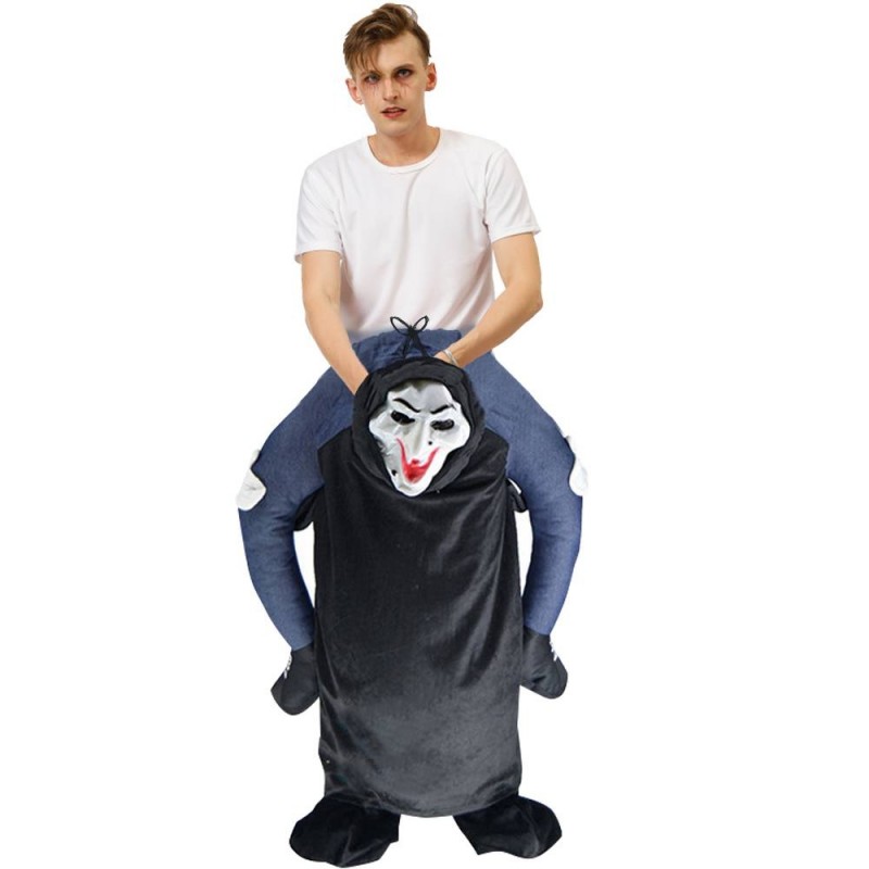 Ghost Skeleton with Big Mouth Carry me Ride on Halloween Christmas Costume for Adult