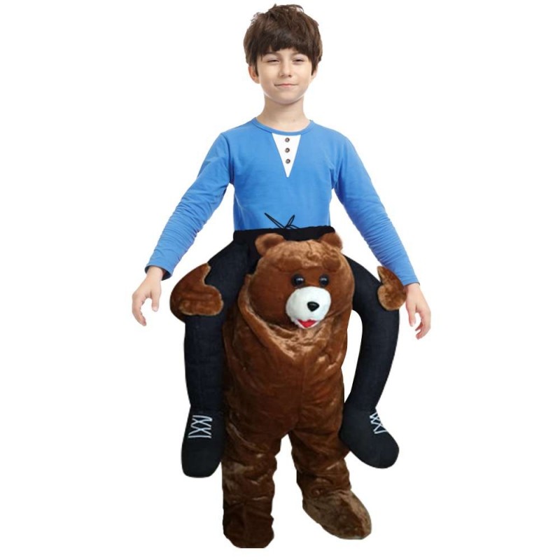 Brown Teddy Bear Carry me Ride on Fancy Dress Costume for Kid