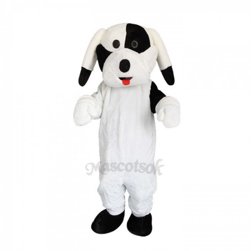 Black and White Dog Mascot Adult Costume