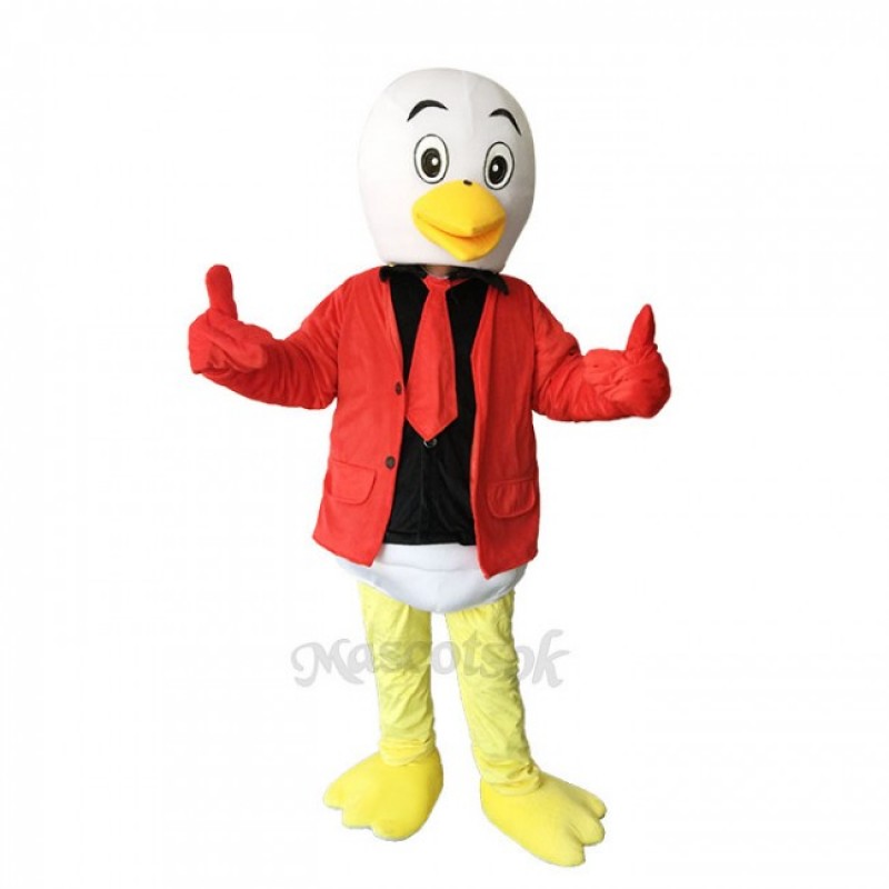 Little Lovely Red Crane Plush Adult Mascot Costume