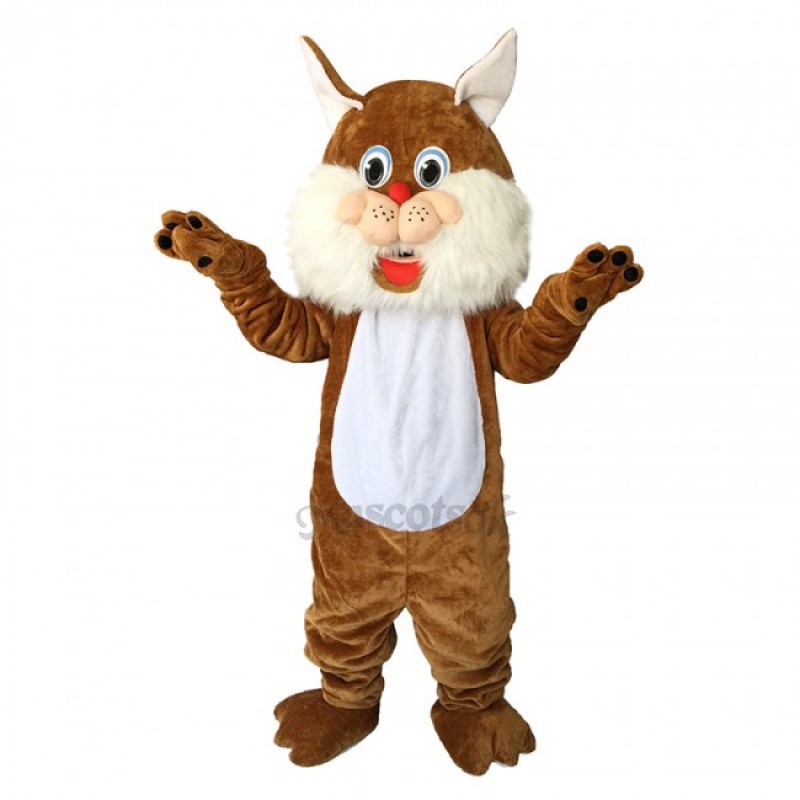 Brown Wirey Wildcat Mascot Costume