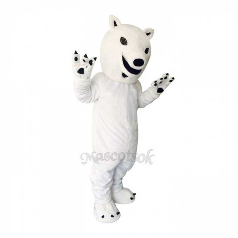 White Polar Bear Plush Adult Mascot Costume