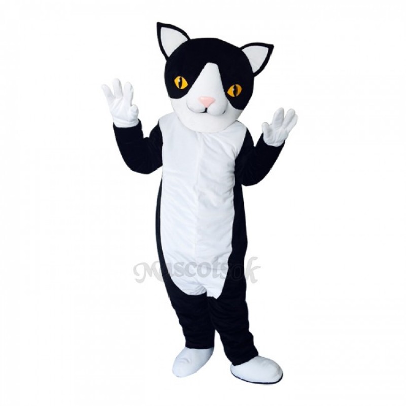 New Black and White Cute Cat Mascot Costume