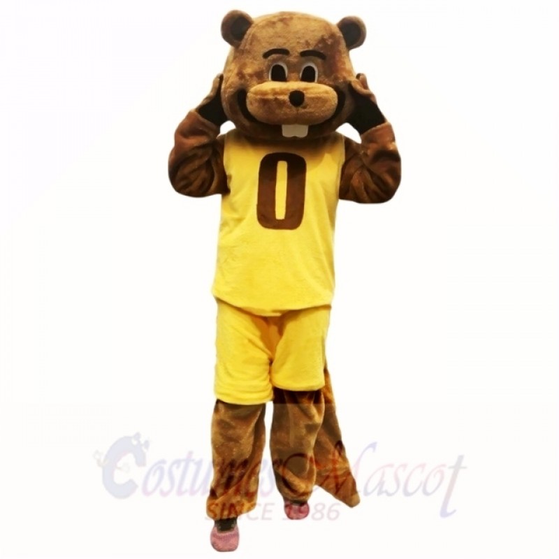 Sport Yellow Suit Beaver Mascot Costumes School