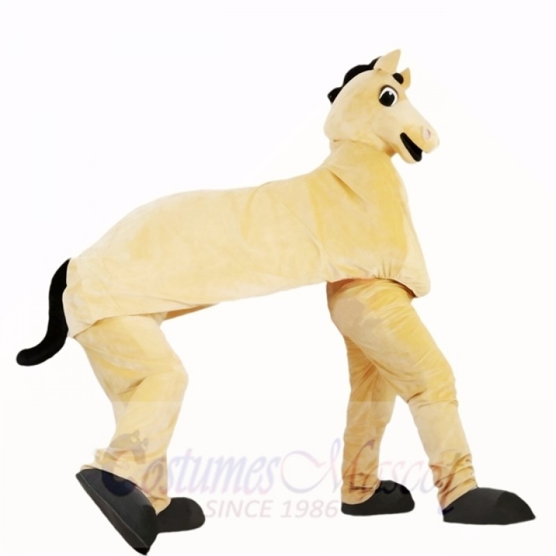 Cute Two Man Horse Mascot Costumes Cartoon