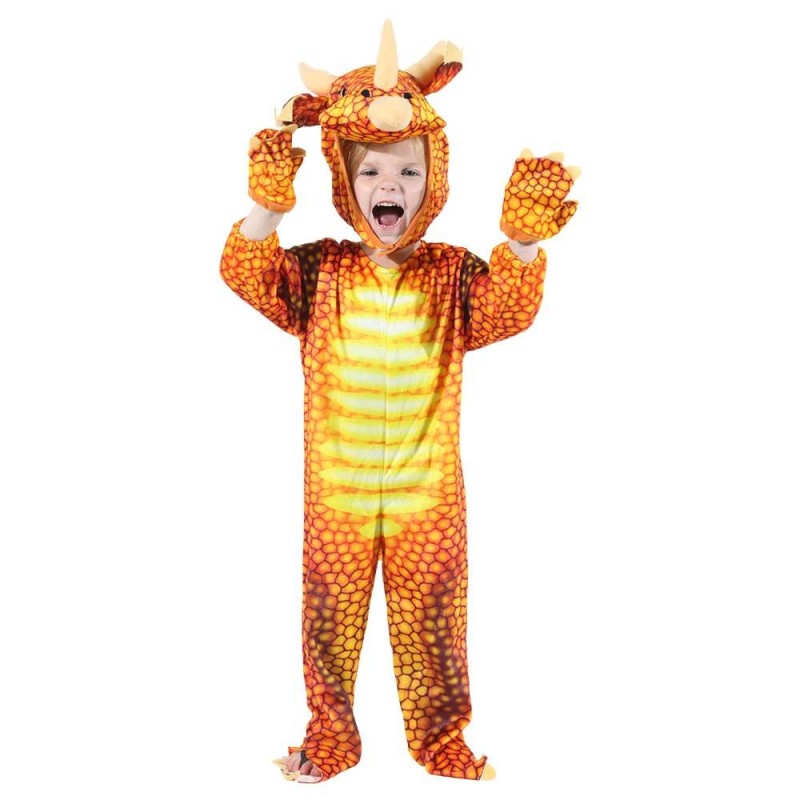 Red Triceratops Dinosaur Costume Dinosaur Jumpsuit Halloween Christmas Dress up Gift for Kid