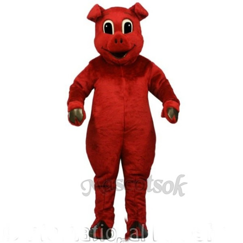 Cute Ruddy Red Pig Mascot Costume