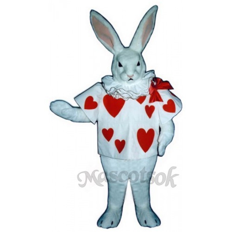 Cute White Rabbit with Jacket Mascot Costume