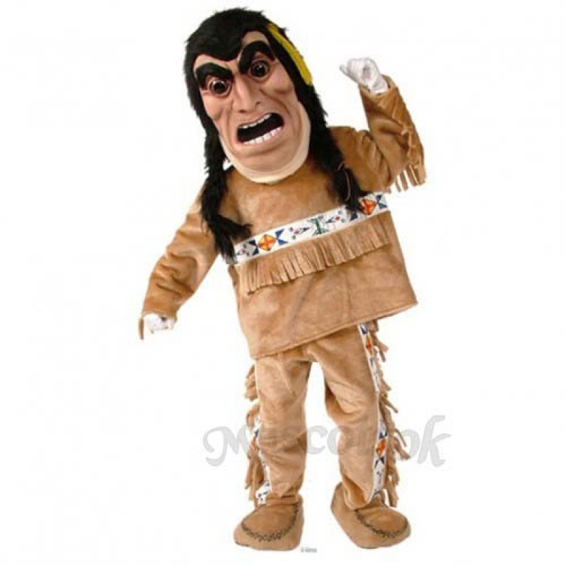 Yellow Feathers Indian Mascot Costume