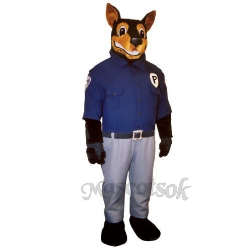 Cute Officer Doberman Dog Mascot Costume