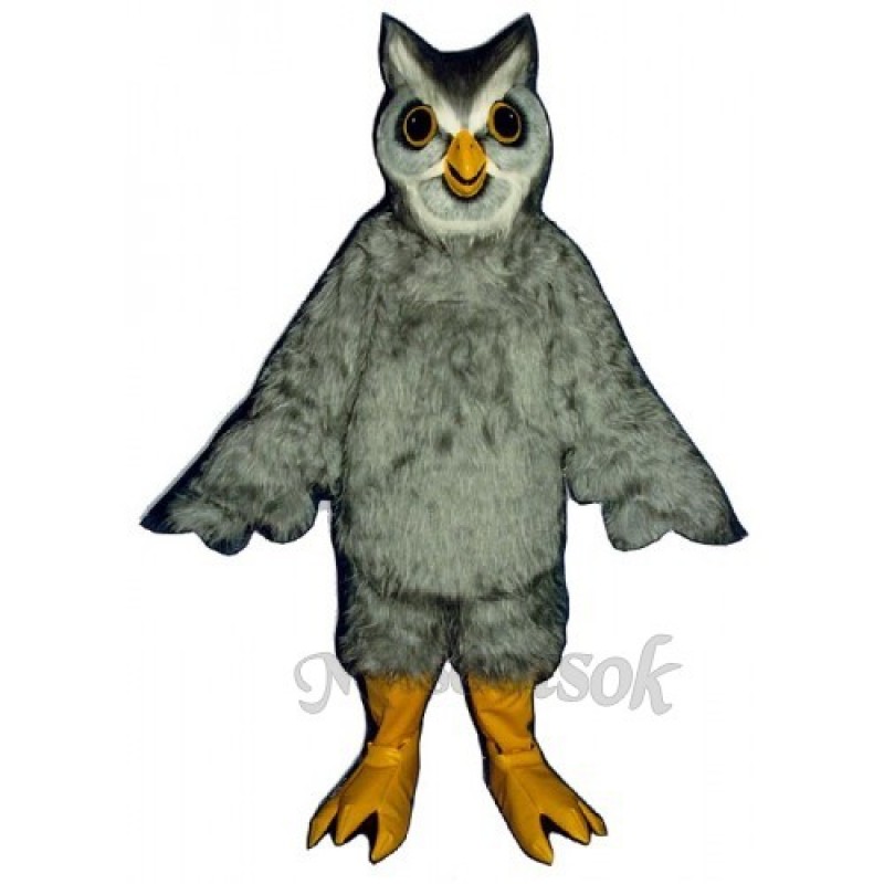 Cute Grey Owl Mascot Costume