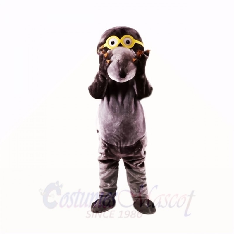 Gray Glasses Mole Mascot Costumes College