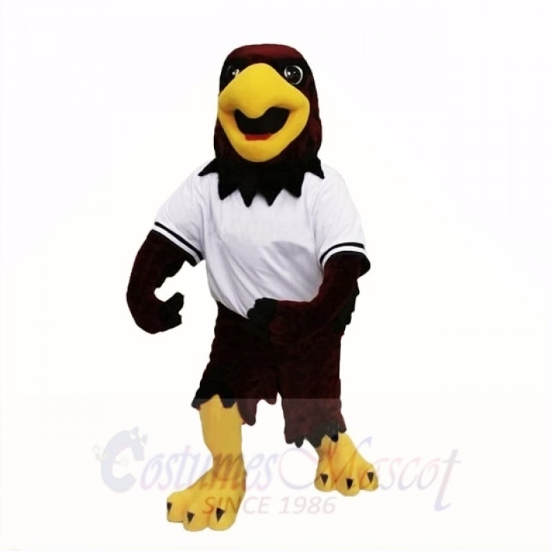 Sport Hawk with White Shirt Mascot Costumes Cartoon