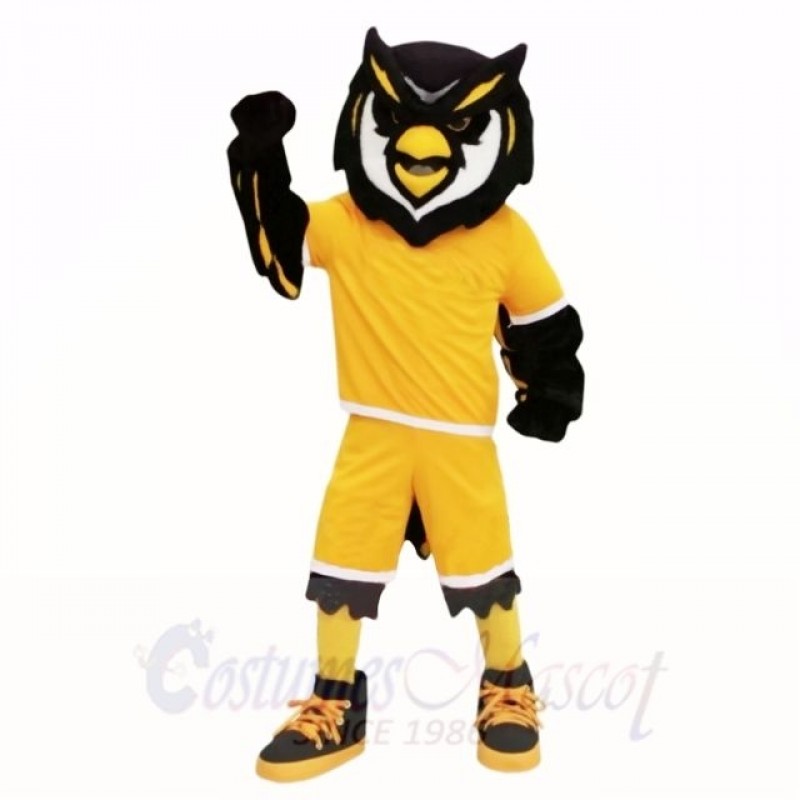 Sport Owl with Yellow Shirt Mascot Costumes Adult