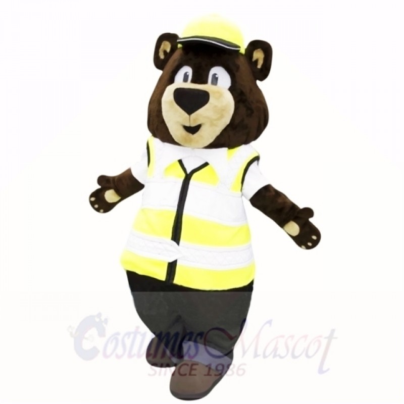 Sunny Bear with Yellow Hat Mascot Costumes Adult