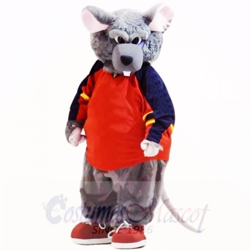 Sport Rat with Red Clothes Mascot Costumes Cartoon