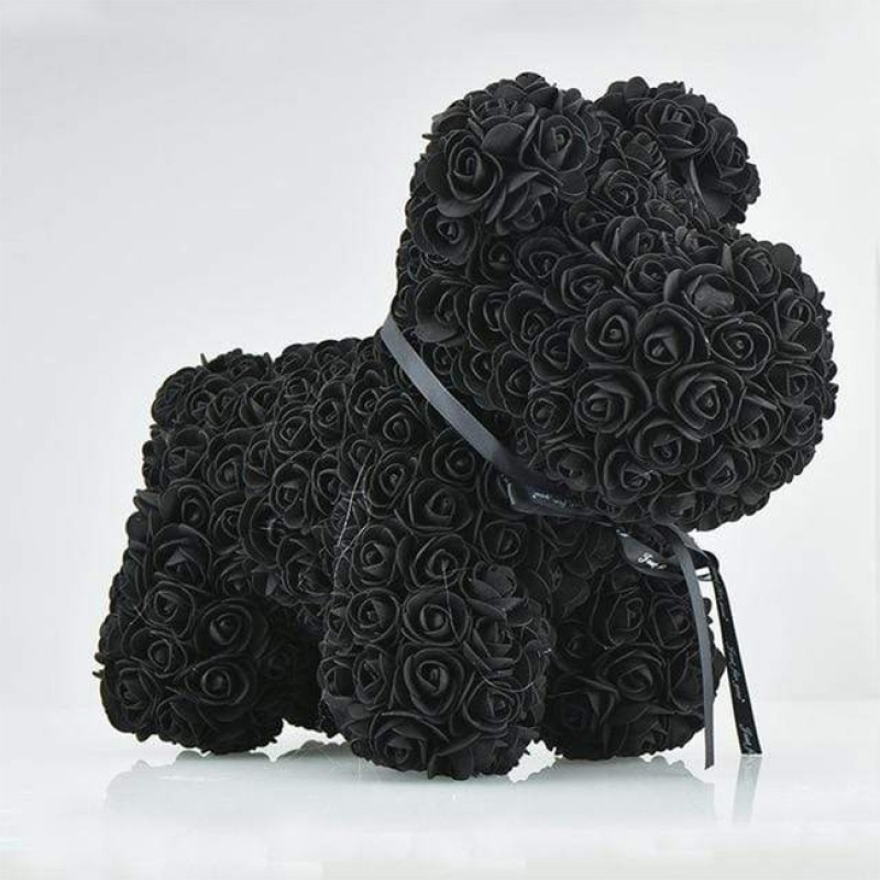 Black Rose Puppy Dog Flower Puppy Dog Best Gift for Mother's Day, Valentine's Day, Anniversary, Weddings and Birthday