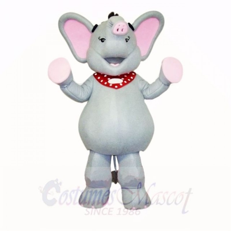 Grey and Pink Elephant Mascot Costumes Cartoon