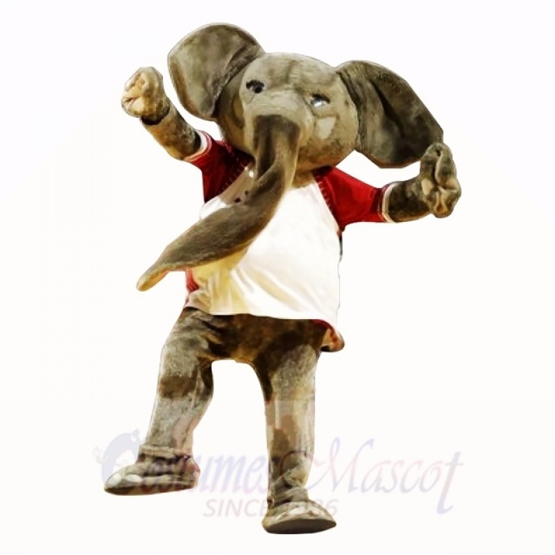 Sport Elephant with White Shirt Mascot Costumes Adult