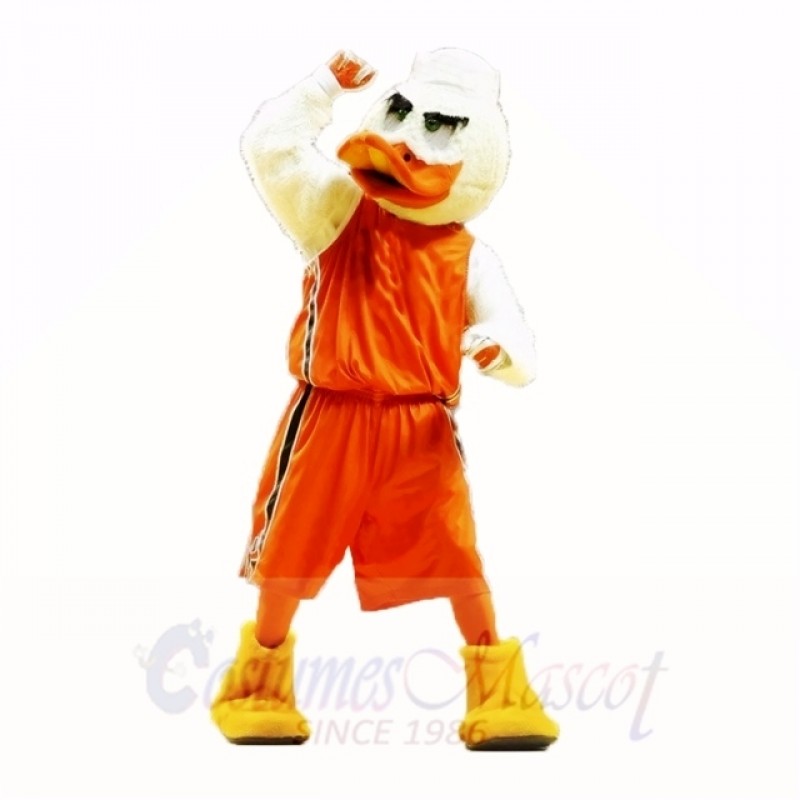 Sport Duck with Orange Shirt Mascot Costumes Adult